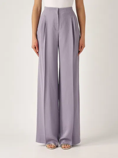 Emporio Armani Viscose Trousers In Lilac