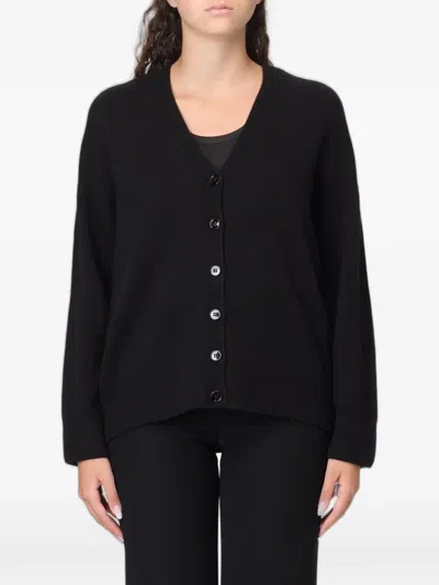 Emporio Armani V-neck Cashmere Cardigan In Black