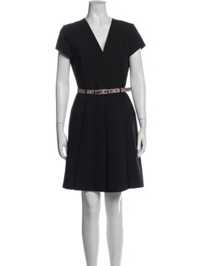 Pre-owned Emporio Armani V-neck Knee-length Dress In Blue