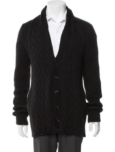 Pre-owned Emporio Armani V-neck Long Sleeve Cardigan In Black