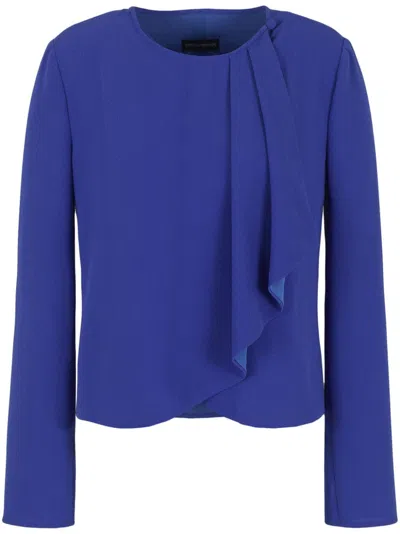 Emporio Armani Volants Blouse In Blue