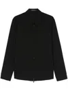 Emporio Armani Waffle-effect Zip-up Jacket In Black