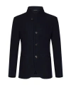 Emporio Armani Patterned-jacquard Jersey Jacket In Black