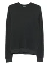 Emporio Armani Waffle-knit Wool Sweater In Black