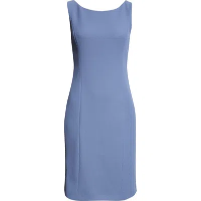 Emporio Armani Waffle Stitch Sleeveless Dress In Blue