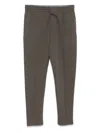 Emporio Armani Elastic Waistband Tapered Leg Sweatpants In Brown