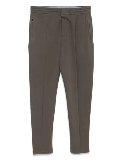 EMPORIO ARMANI WAFFLE-TEXTURE TROUSERS