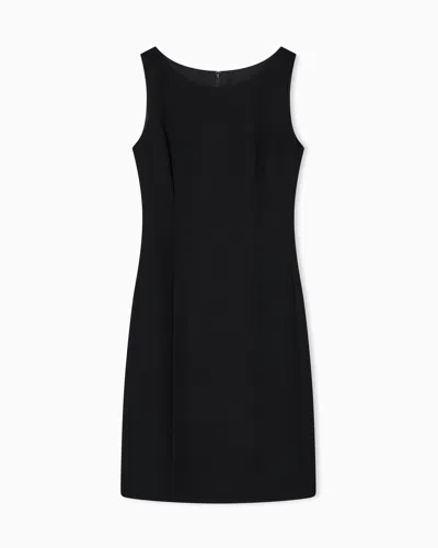 Emporio Armani Waffle-weave Technical Fabric Sheath Dress