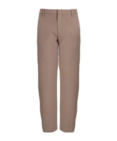 Emporio Armani Waistband Loop Casual Pants In Brown