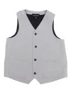 Emporio Armani Striped-panel Waistcoat In Blue