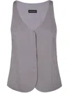 Emporio Armani Women's Concealed Fastening Waistcoat In Flint Gray