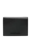 Emporio Armani Grained Leather Bi-fold Wallet In Black