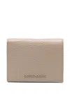 Emporio Armani Textured Finish Leather Wallet And Cardholder In Neutral