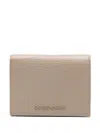Emporio Armani Textured Finish Leather Wallet And Cardholder In Neutral