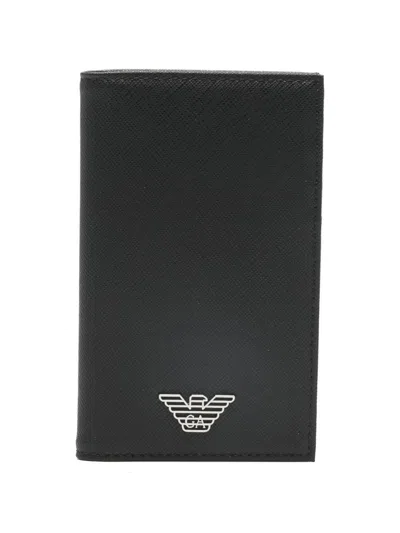 Emporio Armani Wallet Black Leather "gianni"