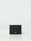 Emporio Armani Leather Card Holder With All-over Embossed Eagle In Black