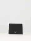 Emporio Armani Asv Regenerated Saffiano Leather Coin-pocket Wallet With Eagle Plate In Black