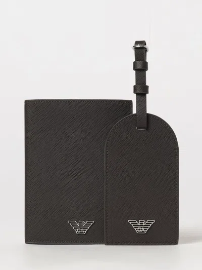Emporio Armani Wallet Men Color Grey In Black