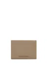Emporio Armani Textured Finish Leather Wallet And Cardholder In Beige