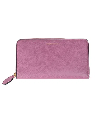 Emporio Armani Zip Around Wallet In Fuchsia