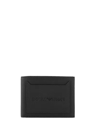 Emporio Armani Wallets In Nero/gun Metal