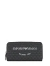 Emporio Armani Monogram Wallet In Nero/nero/bianco