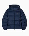Emporio Armani Long-sleeved Cotton Jacket In Blue