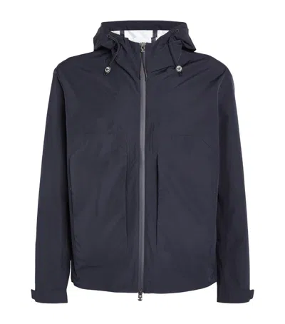 Emporio Armani Water-repellent Travel Essentials Hooded Jacket In Navy