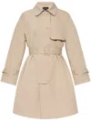 Emporio Armani Trench Coat With Belt In Water-repellent Technical Cotton In Neutrals
