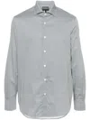 Emporio Armani Wave-print Long-sleeve Shirt In Blue