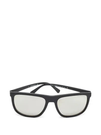 Pre-owned Emporio Armani Wayfarer Sunglasses In Black
