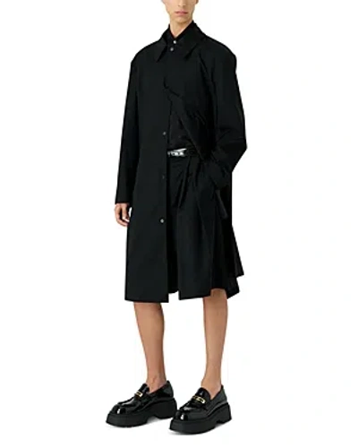 Emporio Armani Weather Proof Trench Coat In Solid Black