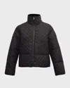 Emporio Armani Basket-weave High-neck Jacket In Black