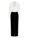 Emporio Armani Kleid Aus Samt Mit Schleifendetail In White