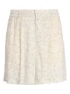 Emporio Armani White Allover Logo Bermuda Shorts In Neutral