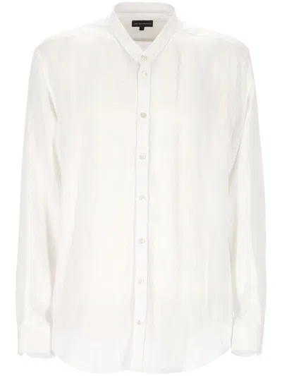 Emporio Armani White Band Collar Shirt