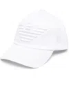 Emporio Armani Logo Embroidered Cotton Baseball Cap In White