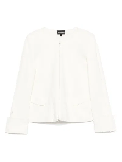 EMPORIO ARMANI WHITE COTTON BLAZER