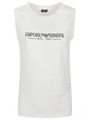 Emporio Armani White Logo Cotton Tank Top