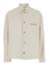 Emporio Armani White Jacket With Logo Patch On The Front In White