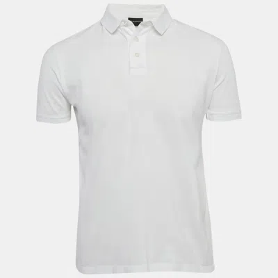 Pre-owned Emporio Armani White Cotton Pique Polo T-shirt S