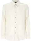 Emporio Armani Embroidered Long-sleeve Shirt In Neutral