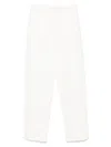 Emporio Armani Cotton Trousers With Ankle Zips And Side Slits In White