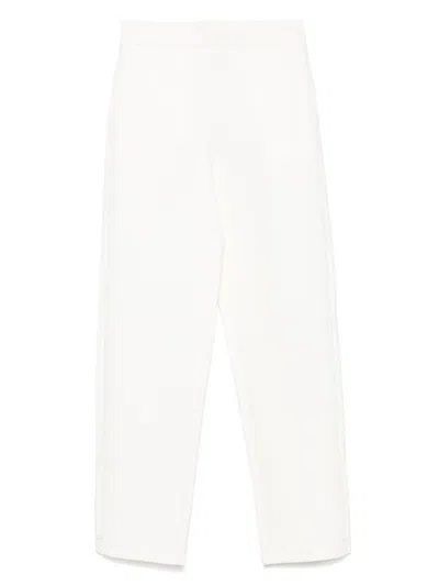 EMPORIO ARMANI WHITE COTTON TROUSERS