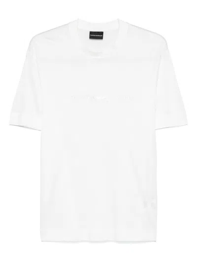 Emporio Armani White Embroidered Logo T-shirt
