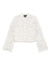 Emporio Armani Florwer Embroidered Blouse In White