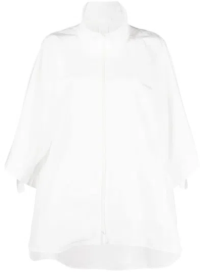 Emporio Armani White Half-length Sleeves Zip-up Jacket For Women