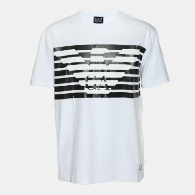 Pre-owned Emporio Armani White Jersey Logo Print T-shirt Xl