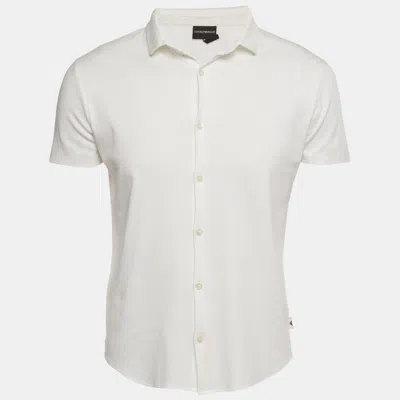Pre-owned Emporio Armani White Jersey Short Sleeve Shirt S