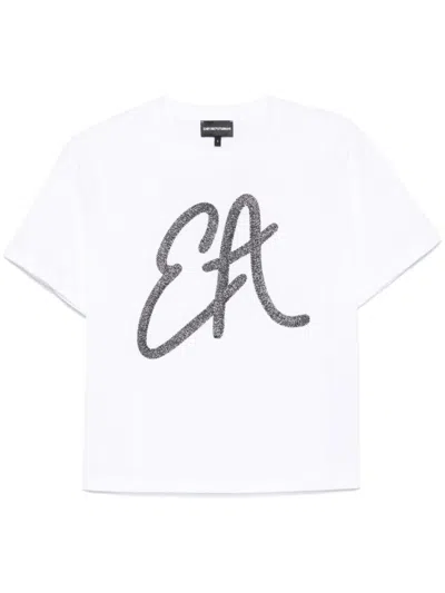 EMPORIO ARMANI WHITE LOGO COTTON T-SHIRT